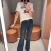  Quần jean loe mài xanh new SS25 