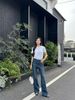 Quần jean loe mài xanh new SS25 