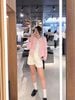  Áo tweed hồng ánh kim, cúc đính đá 