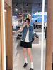  Áo khoác denim xanh nhiều túi full logo 