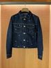  Áo khoác denim đen logo- 2 túi ngực 