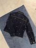  Áo khoác denim đen logo- 2 túi ngực 