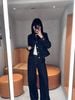  Áo khoác denim đen logo- 2 túi ngực 