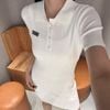  Váy polo trắng - Logo chữ nhật 