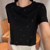  Áo phông đen chấm logo ss25 