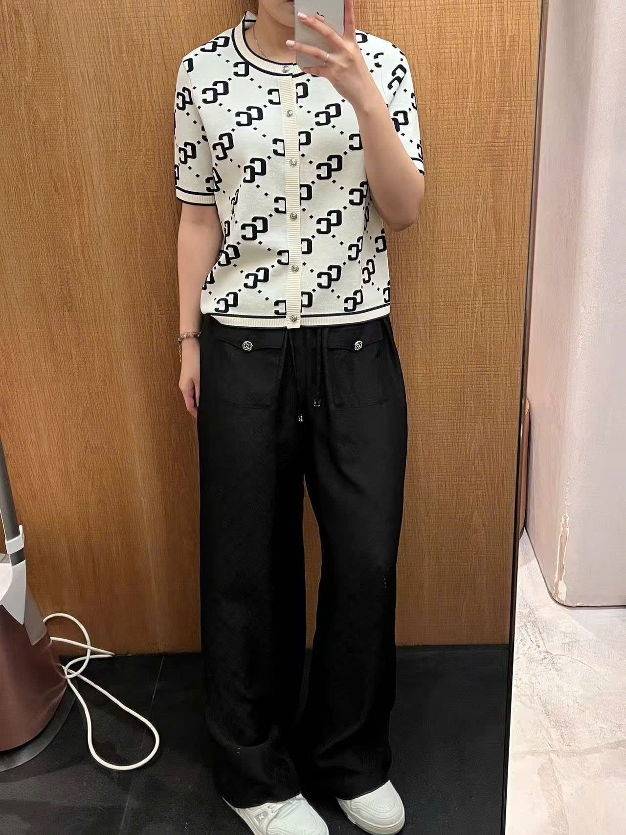  Quần lụa dài Logo lì 2 túi trước 