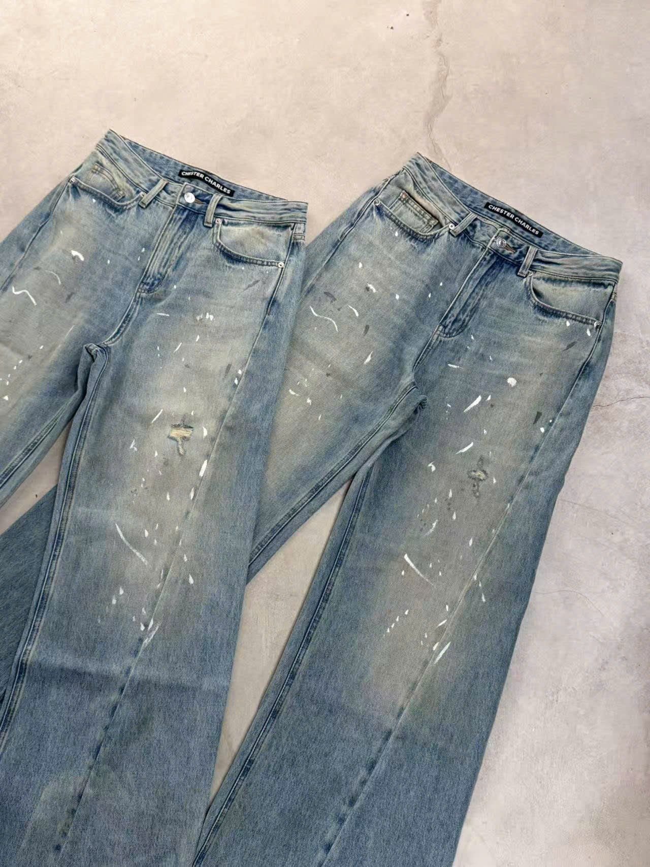  8.Quần Jean ly chéo , vẩy sơn 