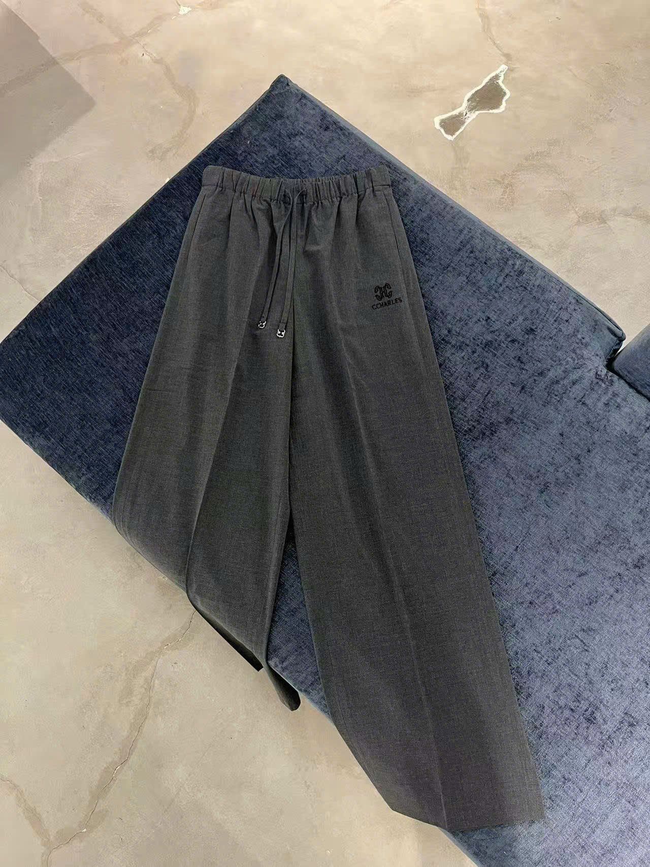  Quần vải cạp thun Màu xám 