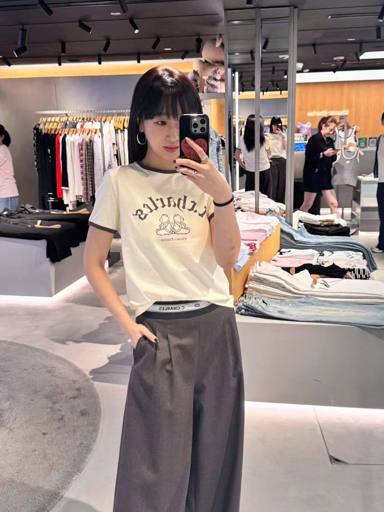  Quần vải cạp chun chữ C.Charles 