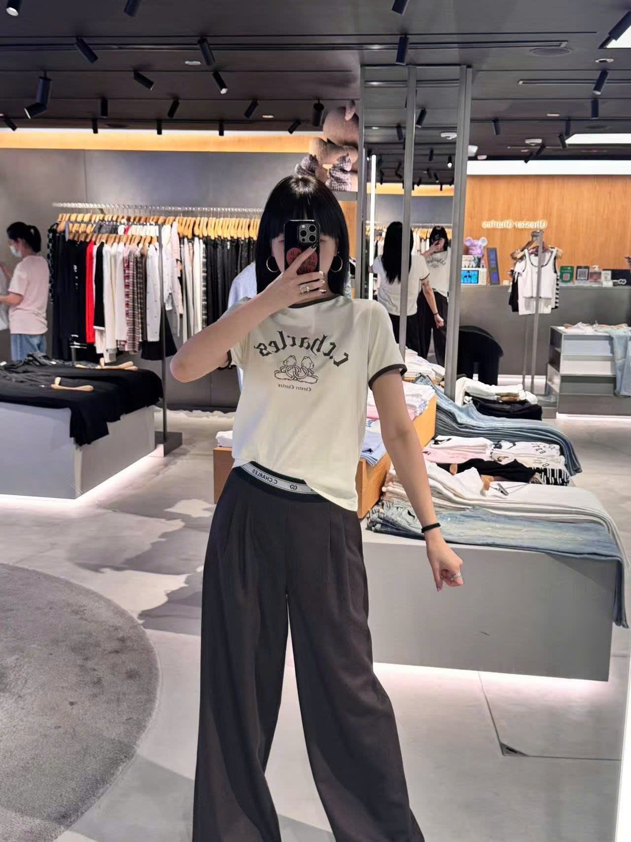  Quần vải cạp chun chữ C.Charles 