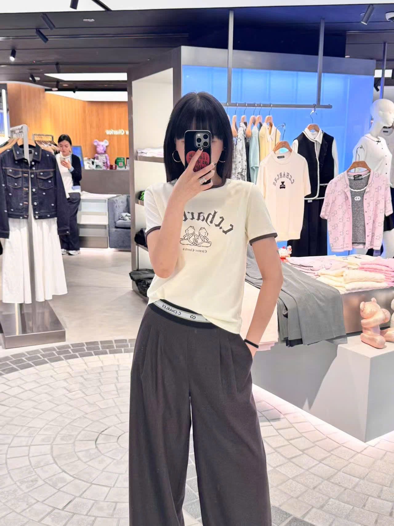  Quần vải cạp chun chữ C.Charles 