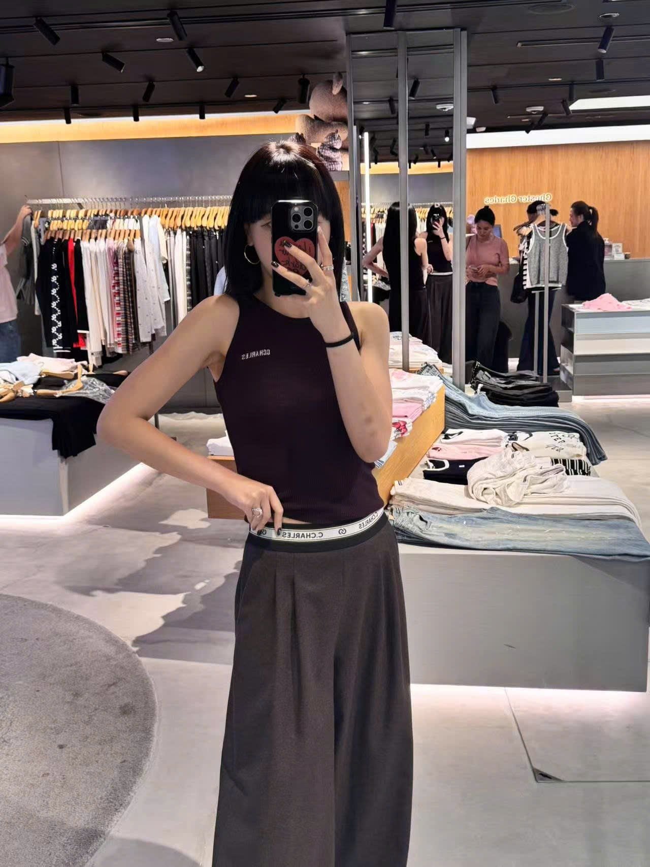  Quần vải cạp chun chữ C.Charles 