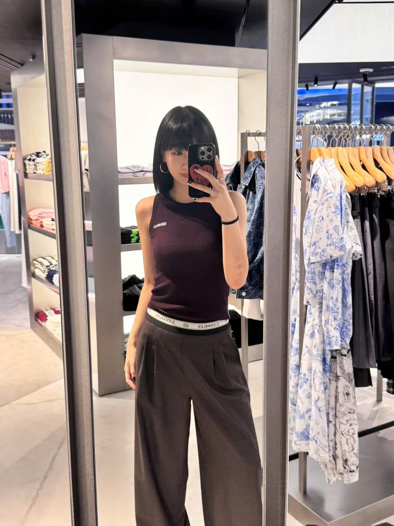  Quần vải cạp chun chữ C.Charles 