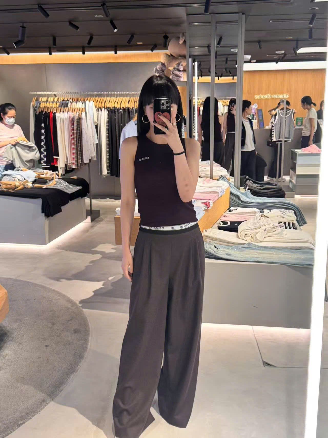  Quần vải cạp chun chữ C.Charles 