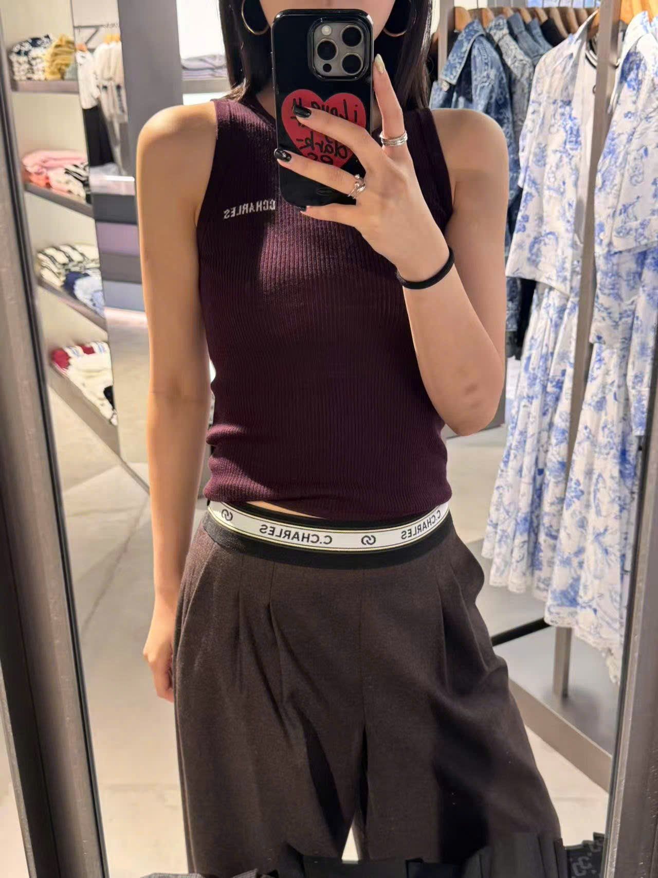  Quần vải cạp chun chữ C.Charles 