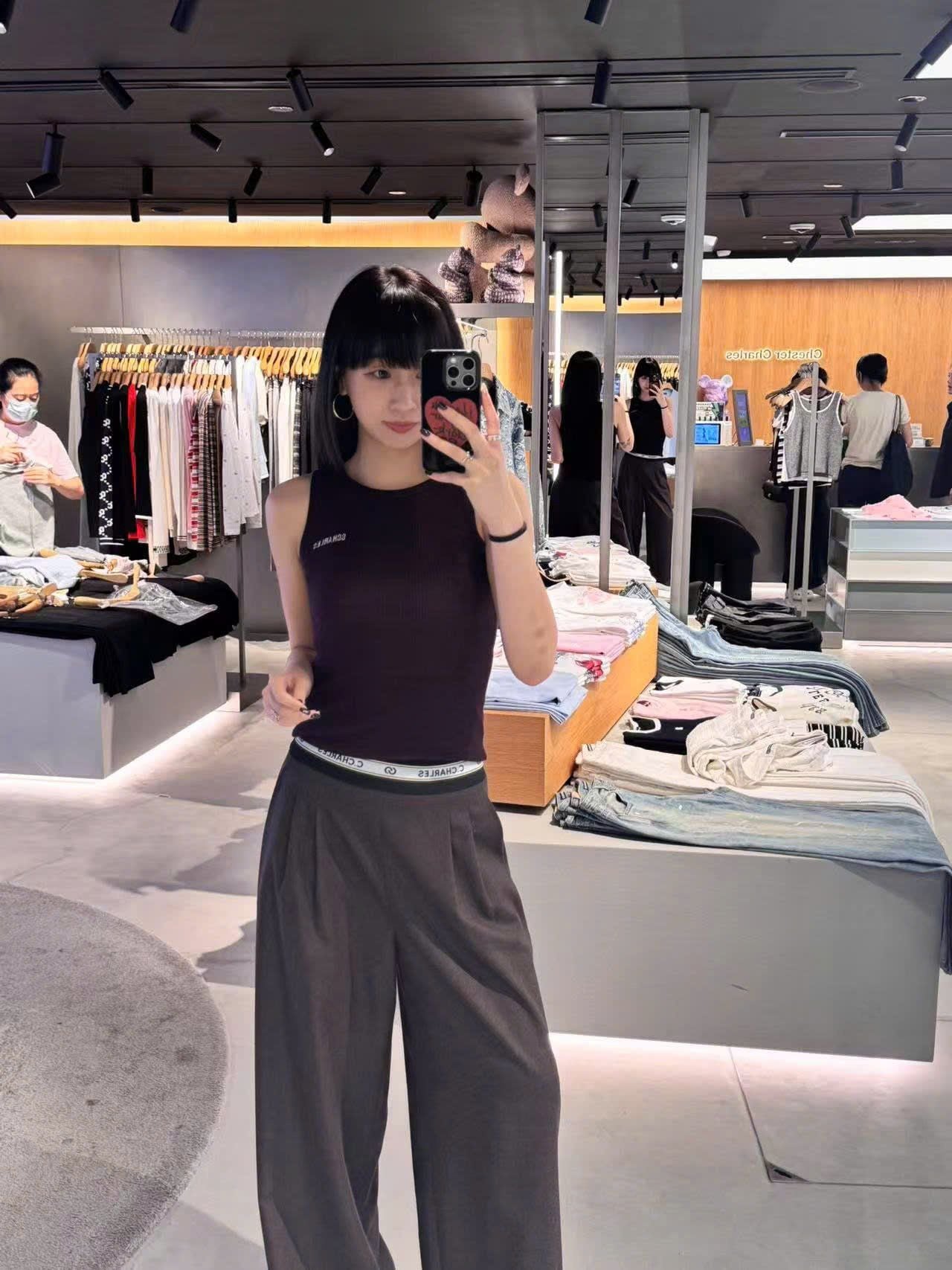  Quần vải cạp chun chữ C.Charles 