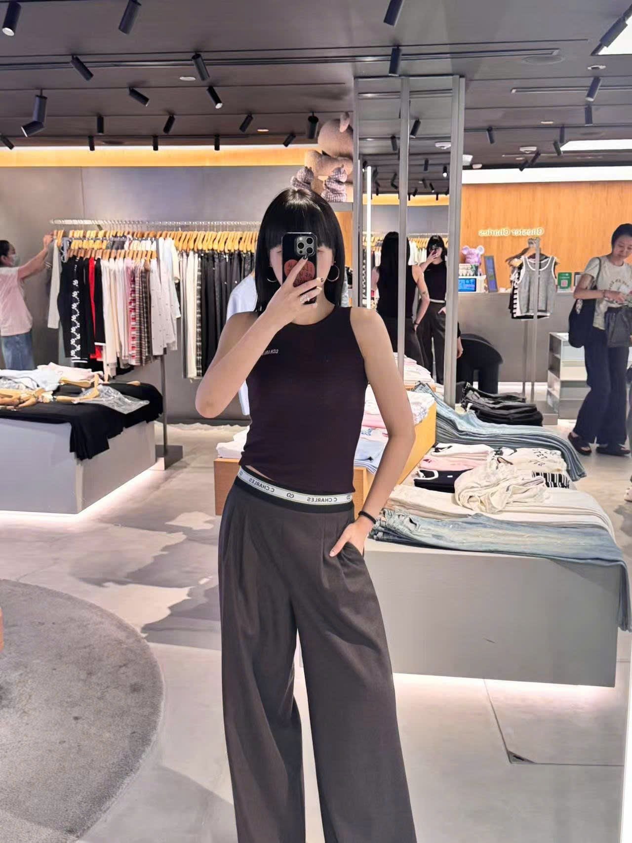  Quần vải cạp chun chữ C.Charles 