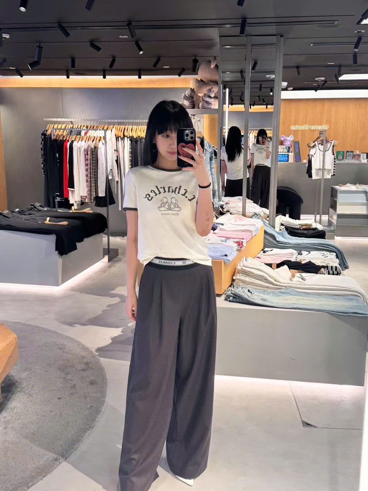  Quần vải cạp chun chữ C.Charles 