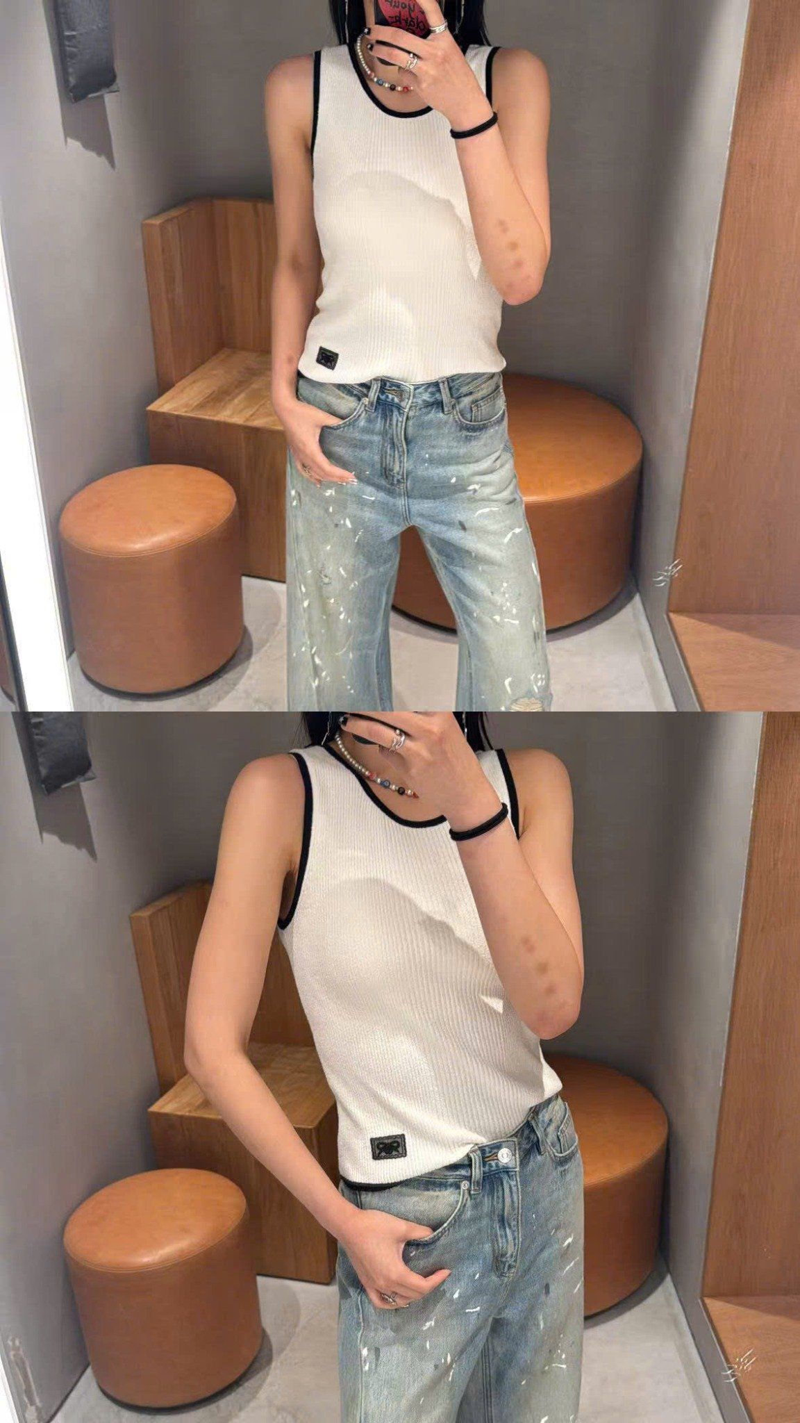  8.Quần Jean ly chéo , vẩy sơn 