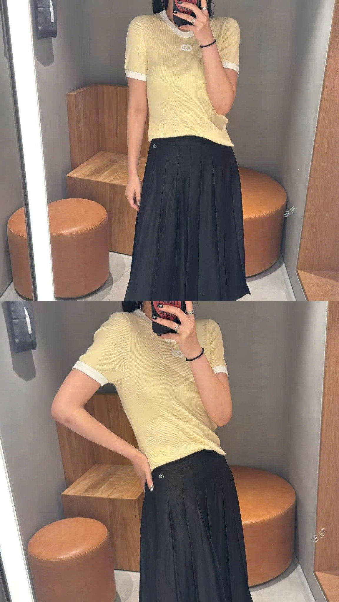  Chân váy dài Lụa full logo lì 