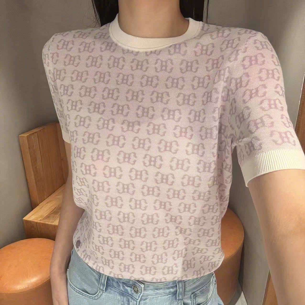  Áo tím hoa cà, full logo bo gấu 