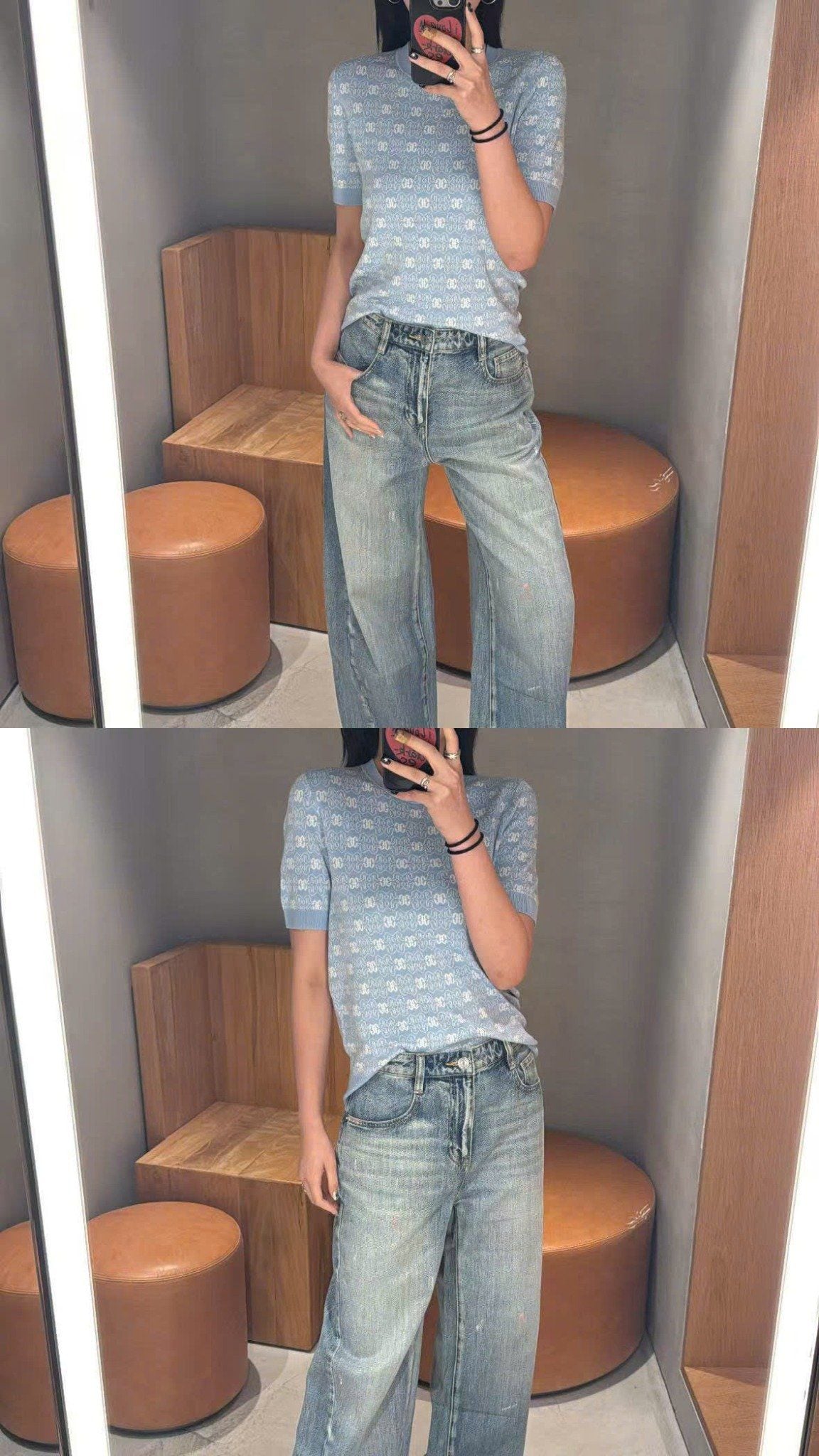  2.Áo xanh biển , full logo bo gấu 