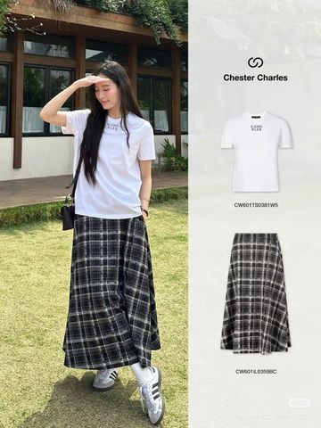  Chân váy caro kẻ CH SET 
