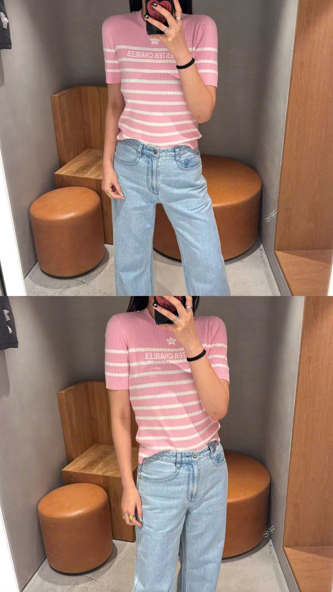  Áo hồng kẻ ngang trắng - ngôi sao giữa 