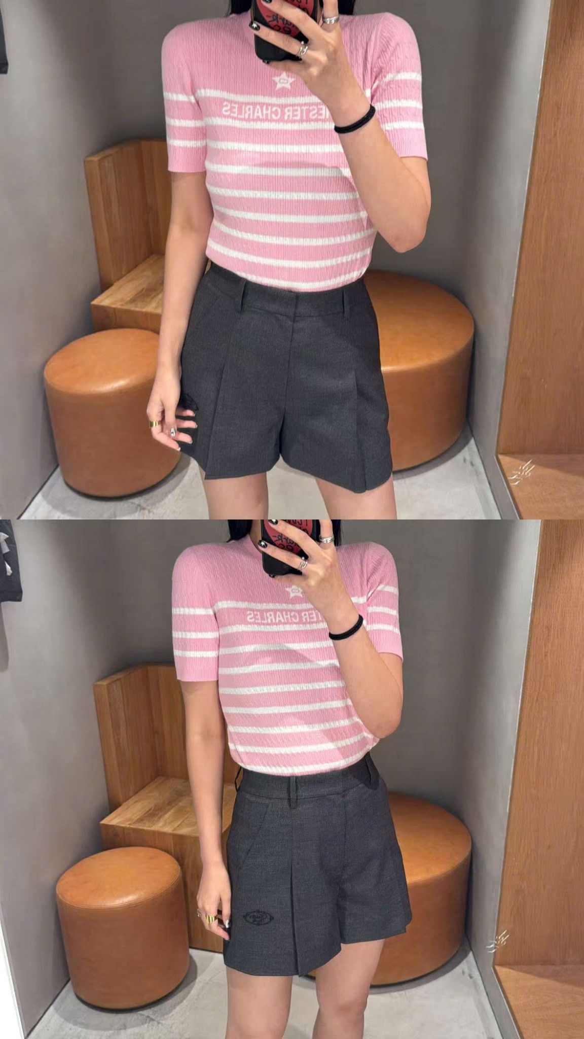  Áo hồng kẻ ngang trắng - ngôi sao giữa 