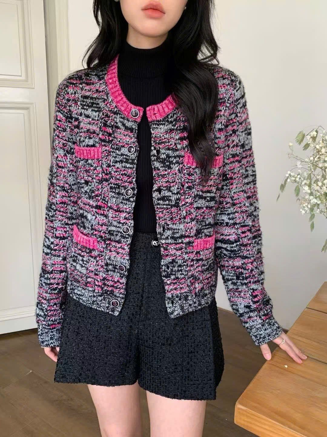  Áo CDG muối tiêu viền hồng 