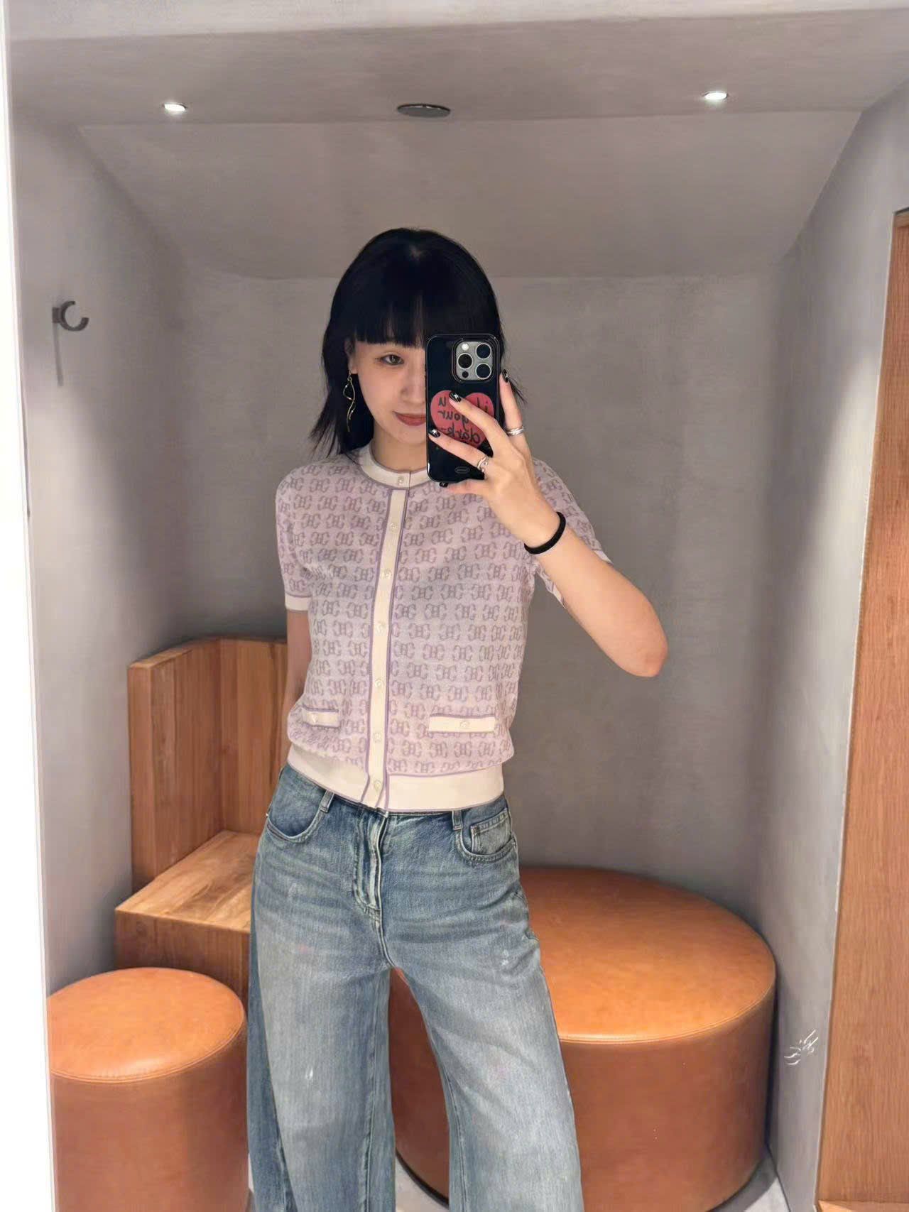  Áo CDG ngắn tay tím viền trắng full logo 