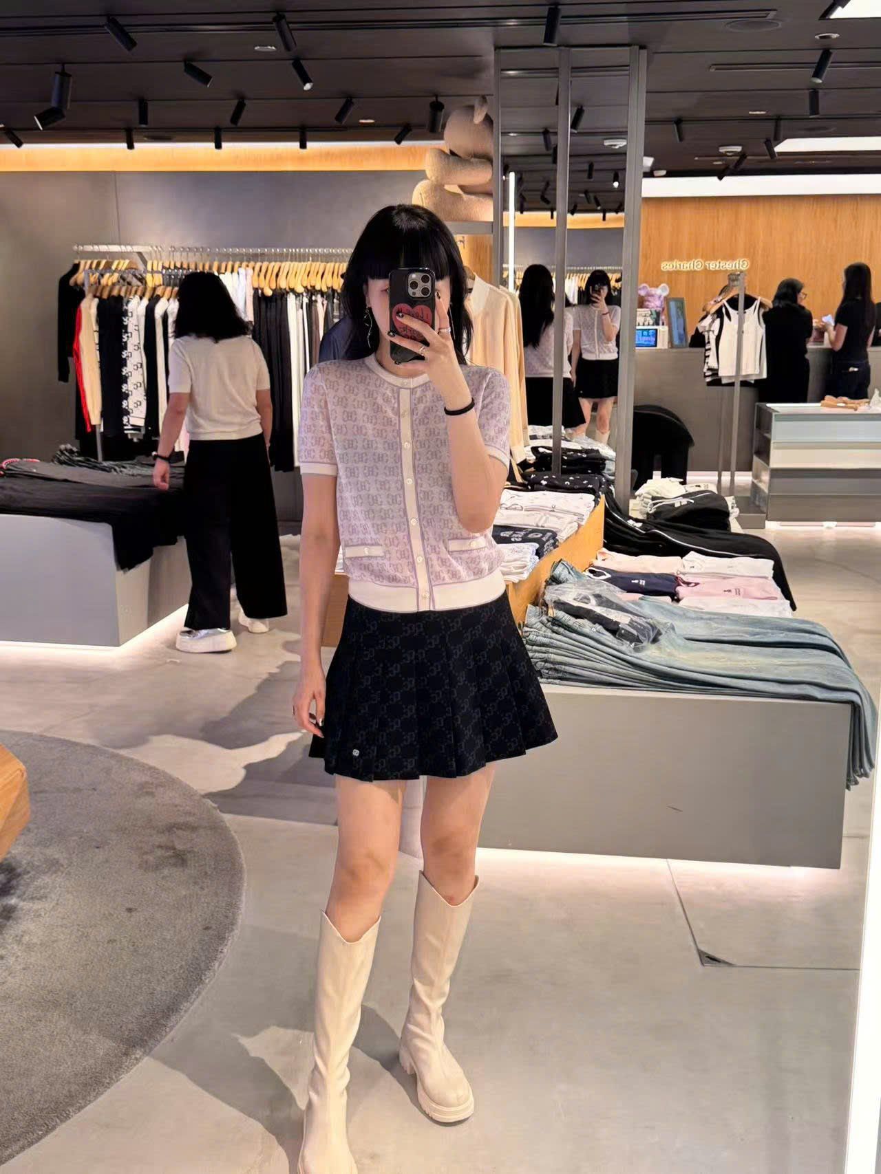  Áo CDG ngắn tay tím viền trắng full logo 