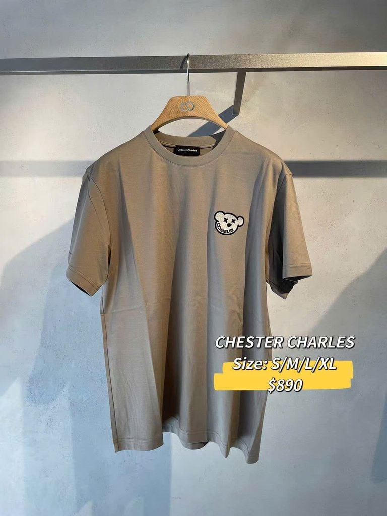  Áo phông nâu đất - gấu trắng nhỏ 