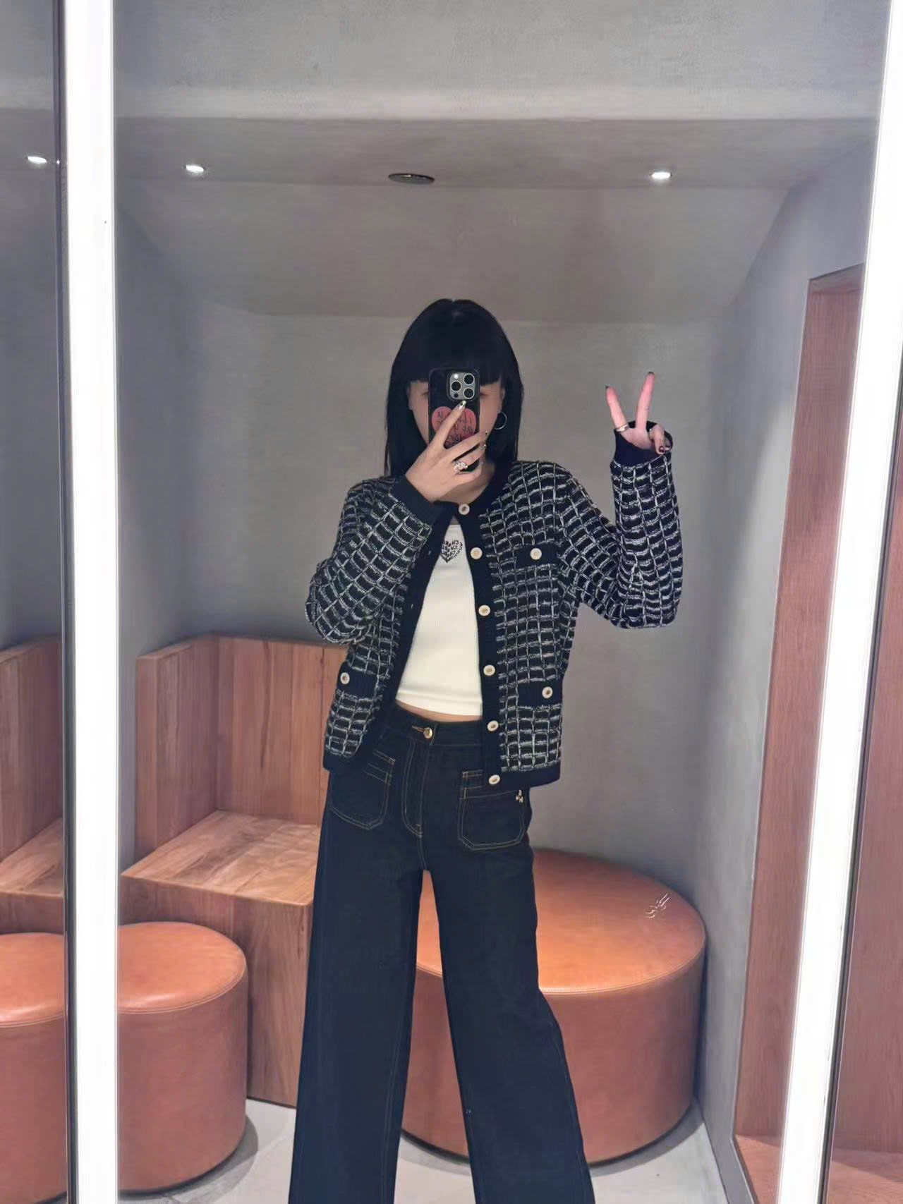  Áo CDG dài tay ô vuông 