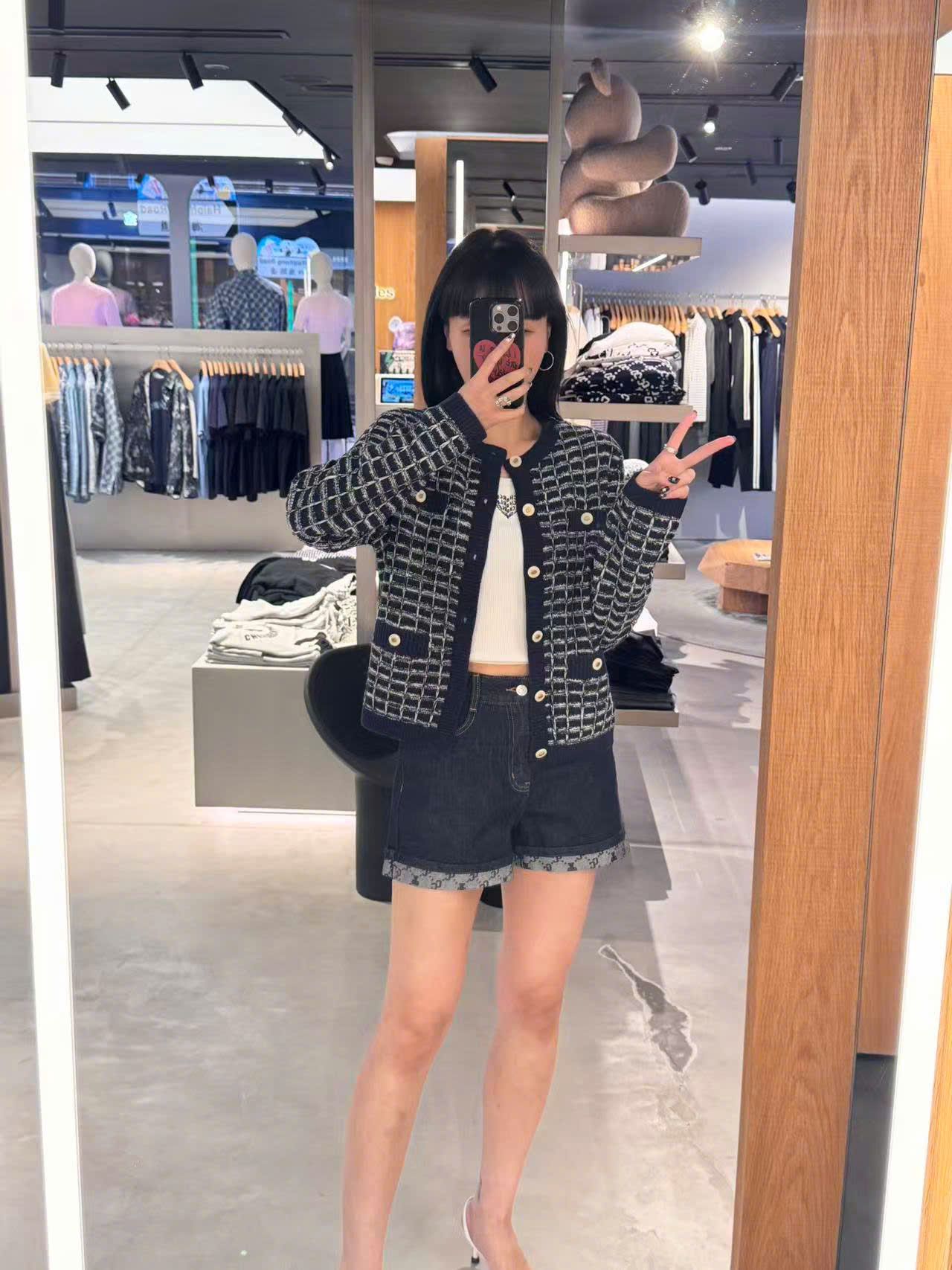  Áo CDG dài tay ô vuông 