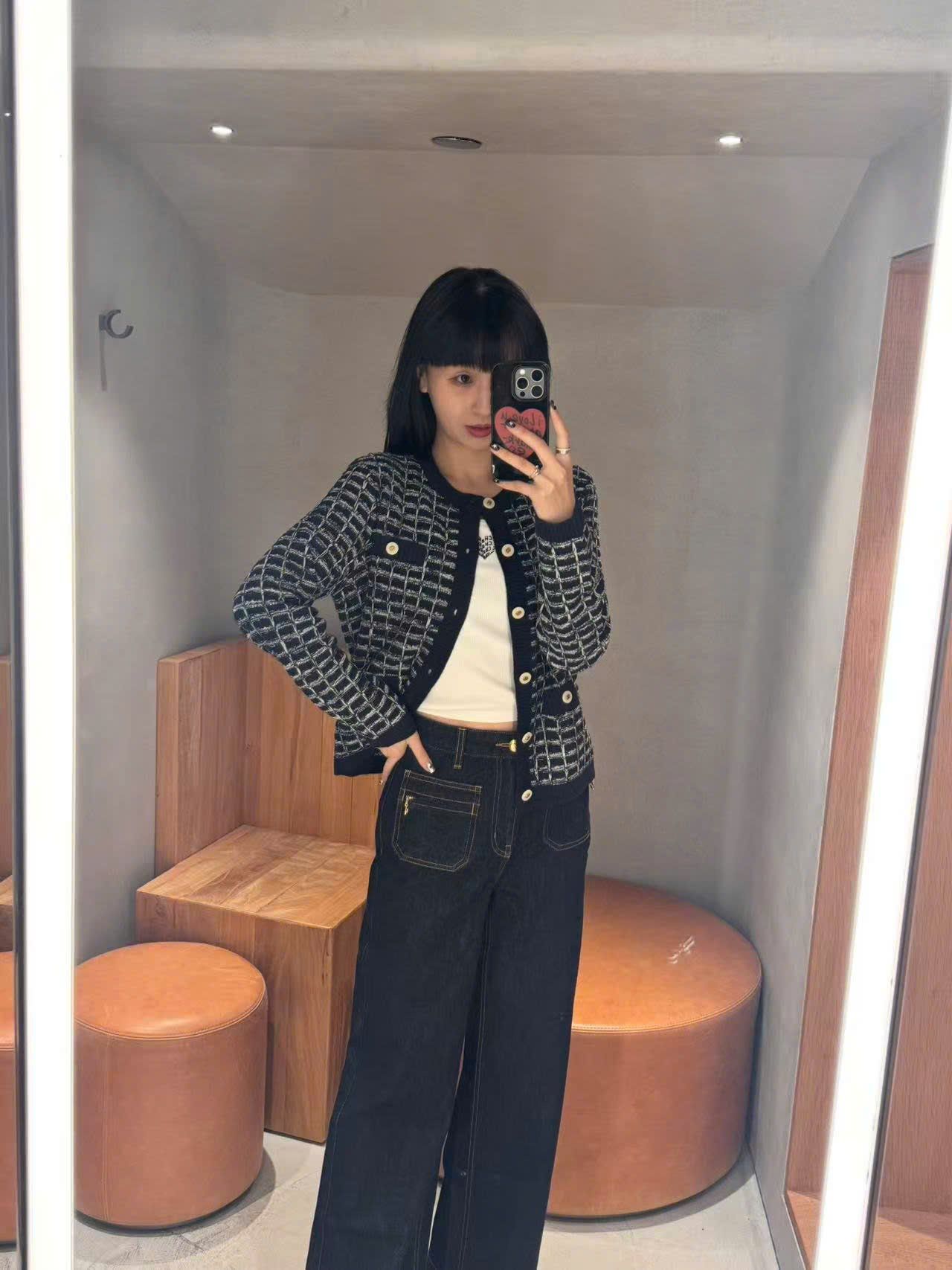  Áo CDG dài tay ô vuông 