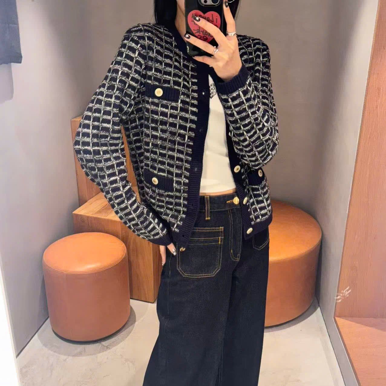  Áo CDG dài tay ô vuông 