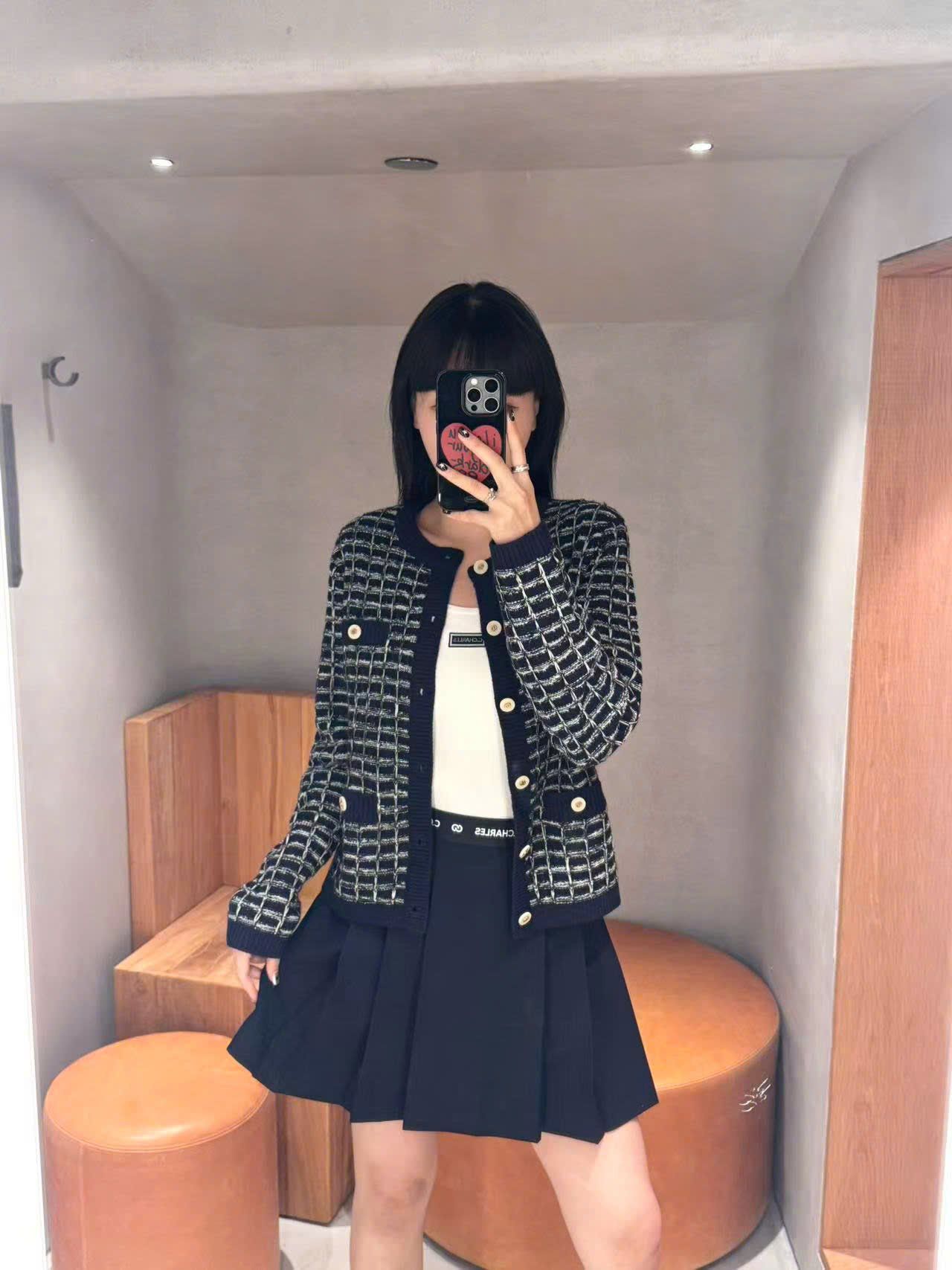  Áo CDG dài tay ô vuông 