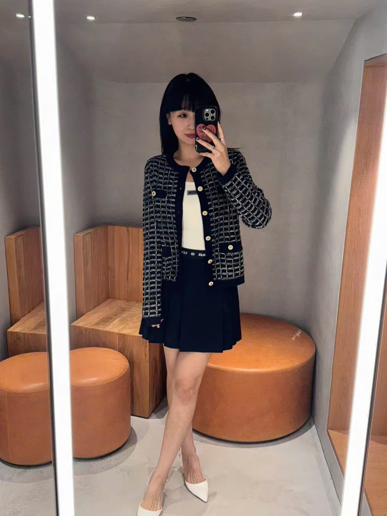  Áo CDG dài tay ô vuông 