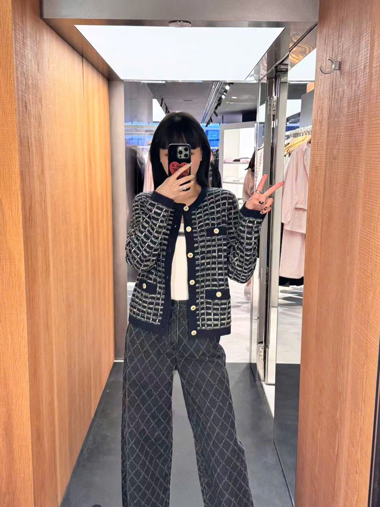  Áo CDG dài tay ô vuông 