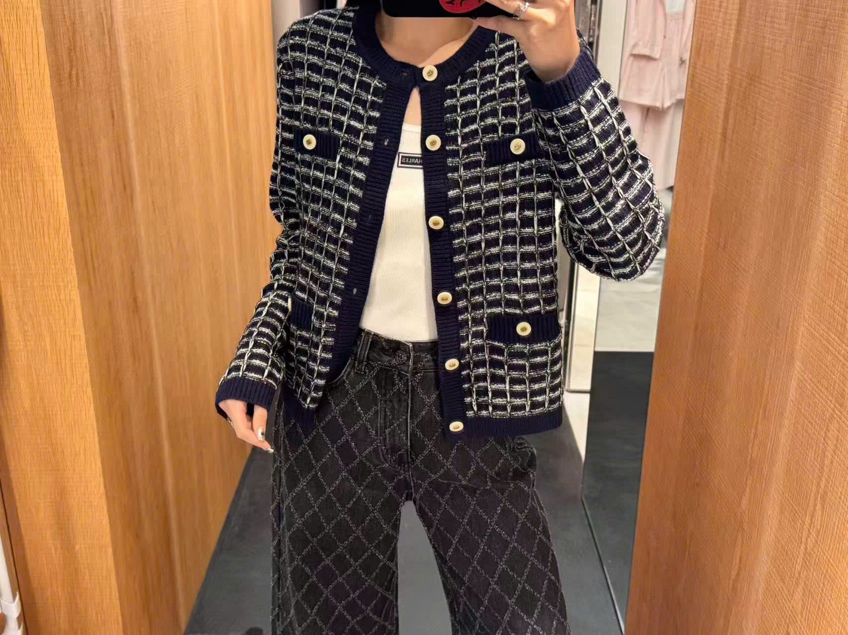  Áo CDG dài tay ô vuông 