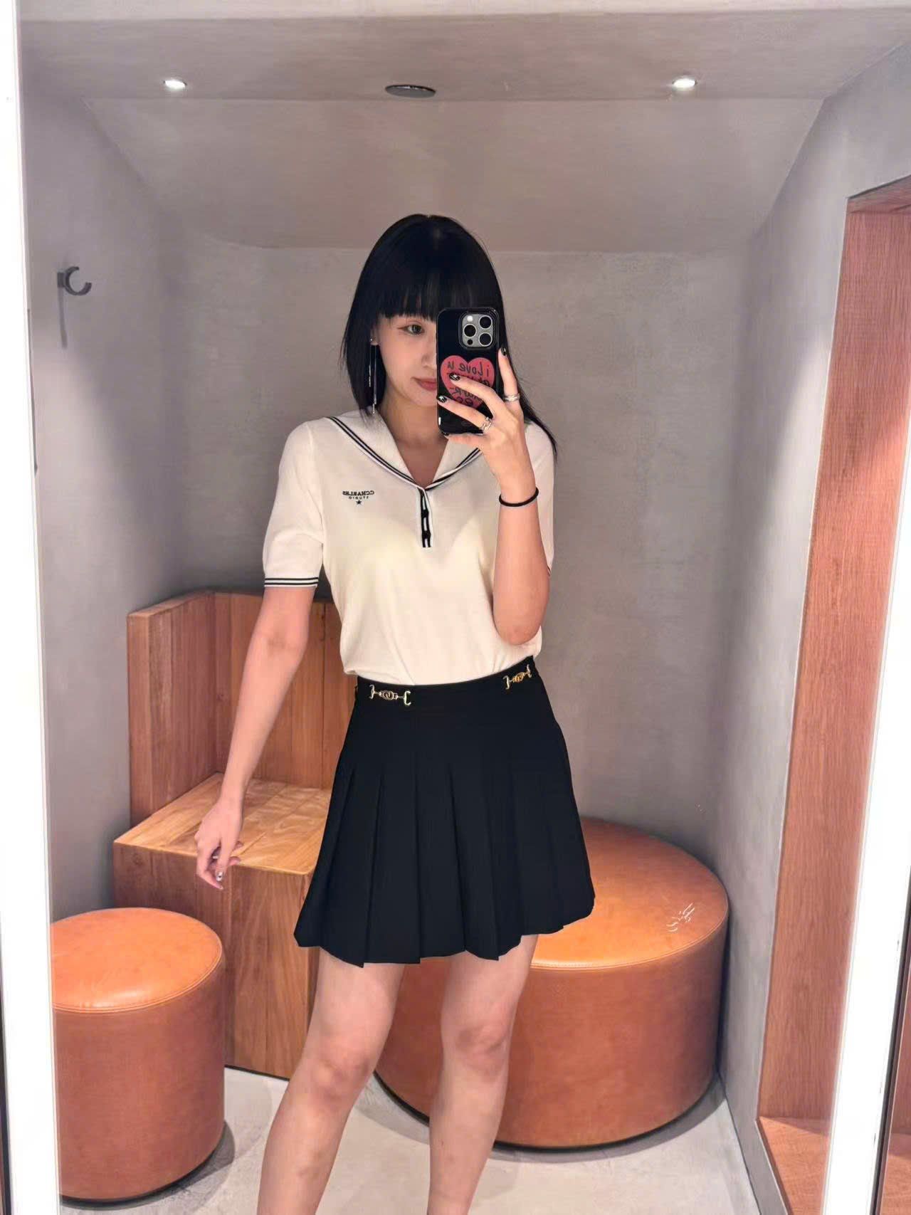  1.Áo trắng thủy thủ kẻ Navy 