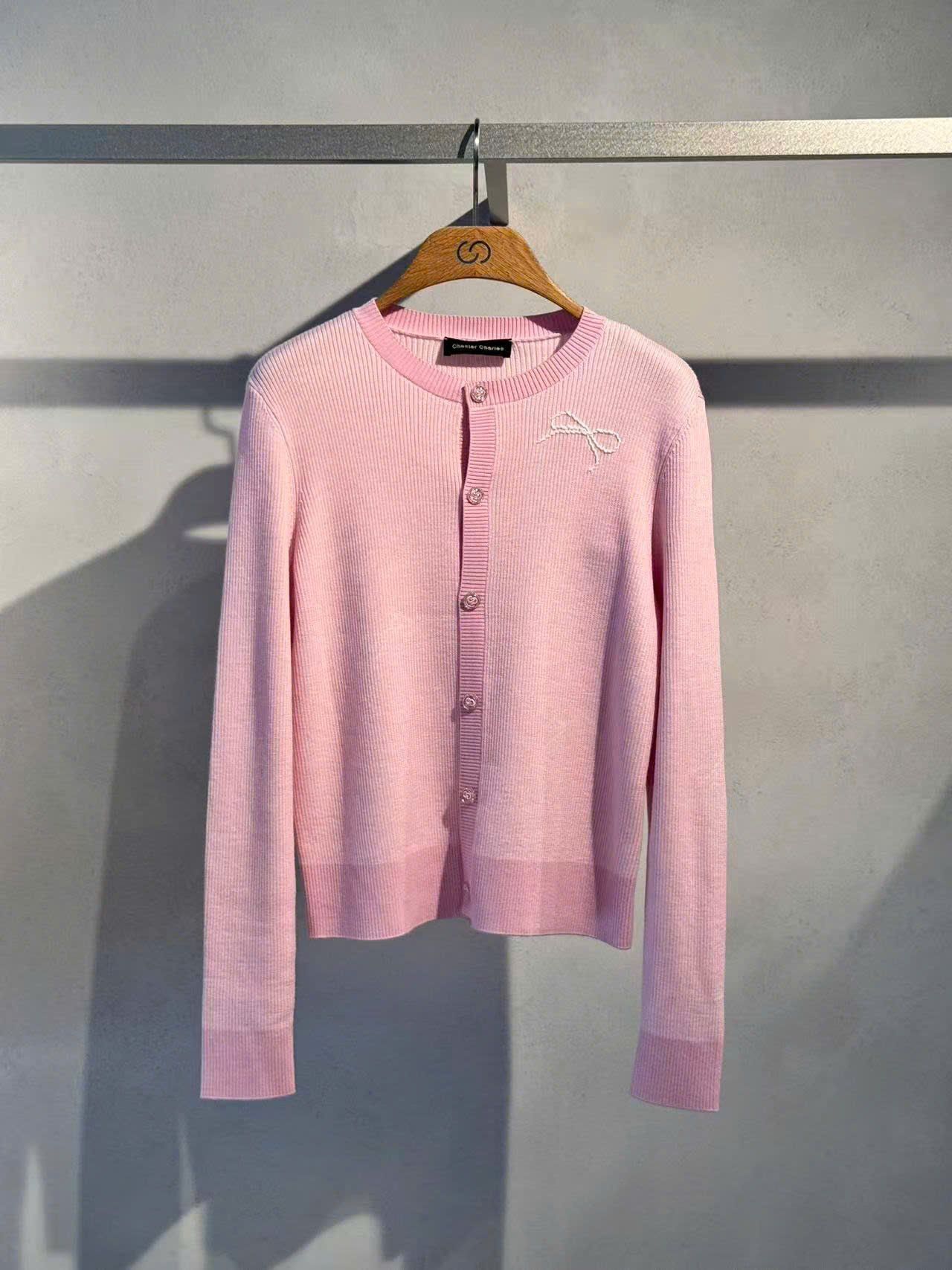  Áo CDG hồng nơ trắng 