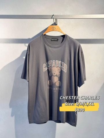  Áo phông xám tro - chữ gấu ngực 