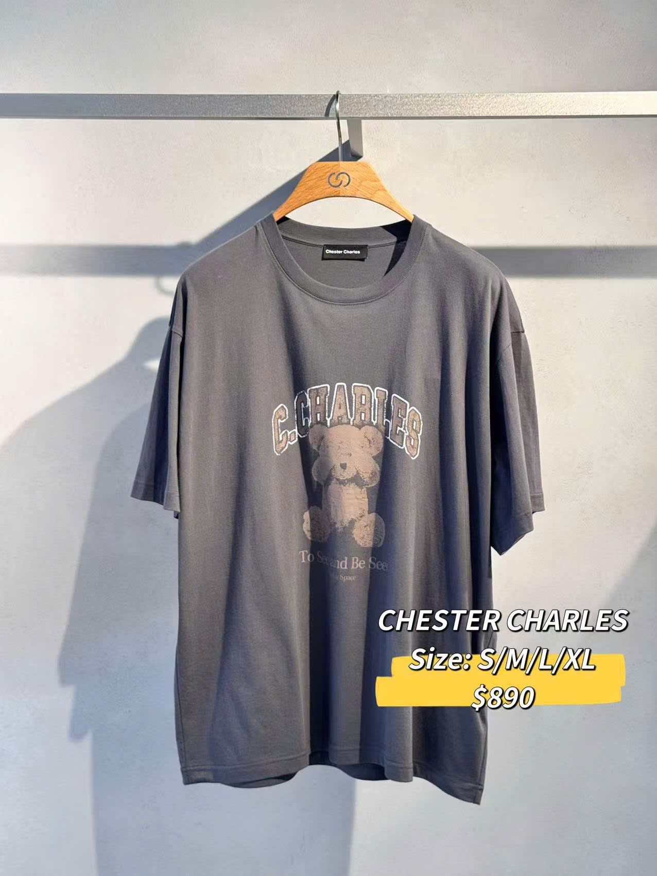  Áo phông xám tro - chữ gấu ngực 