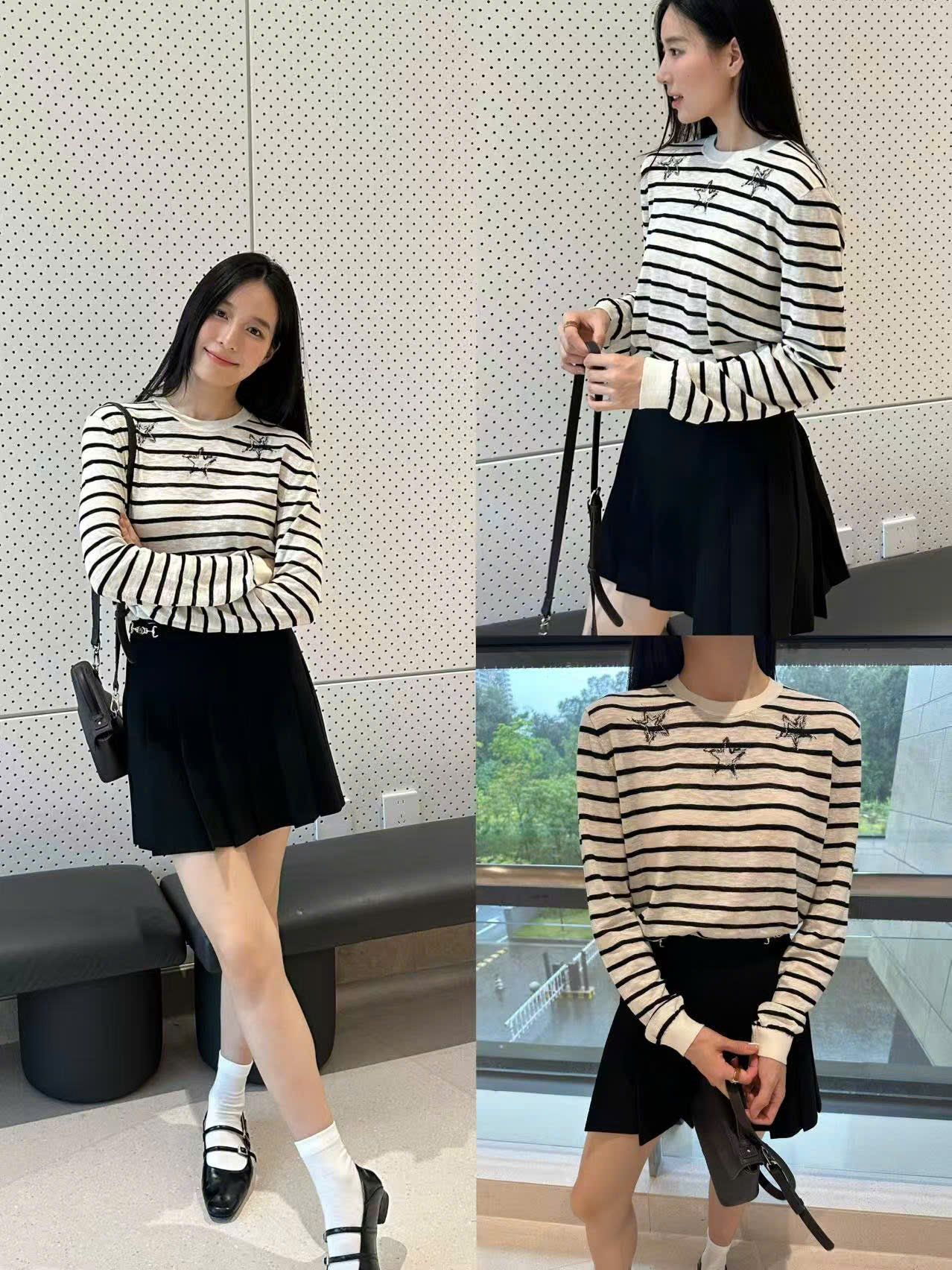  Áo kem kẻ dài tay , 3 ngôi sao ngực 