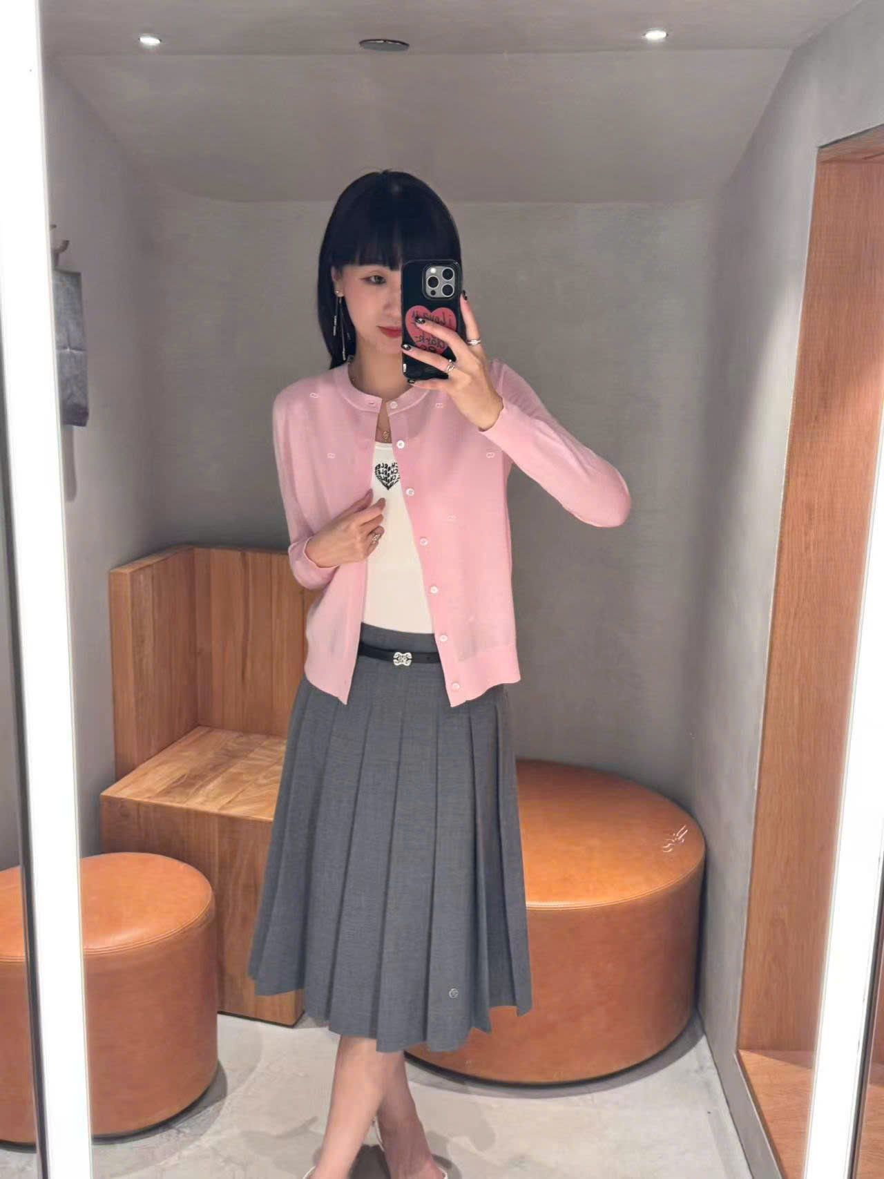  Áo CDG hồng nơ trắng 