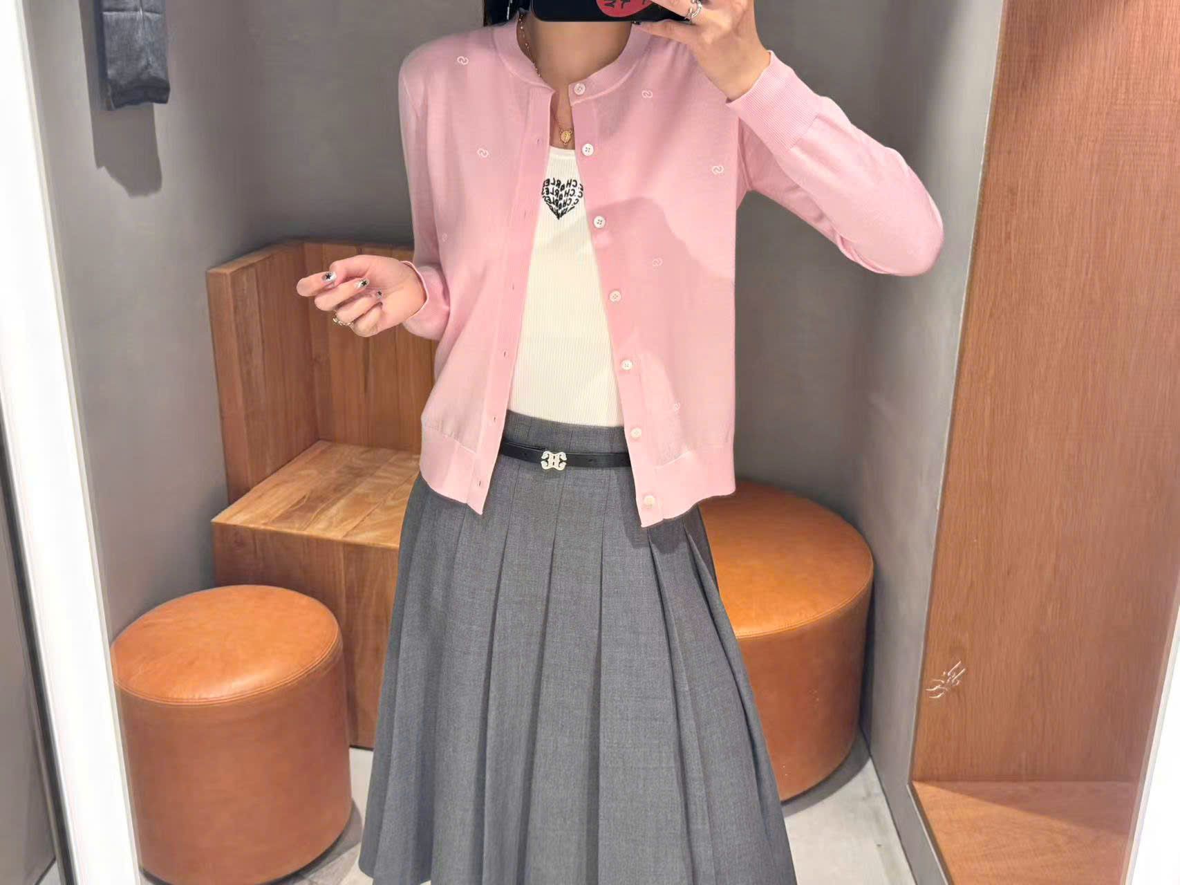  Áo CDG hồng nơ trắng 