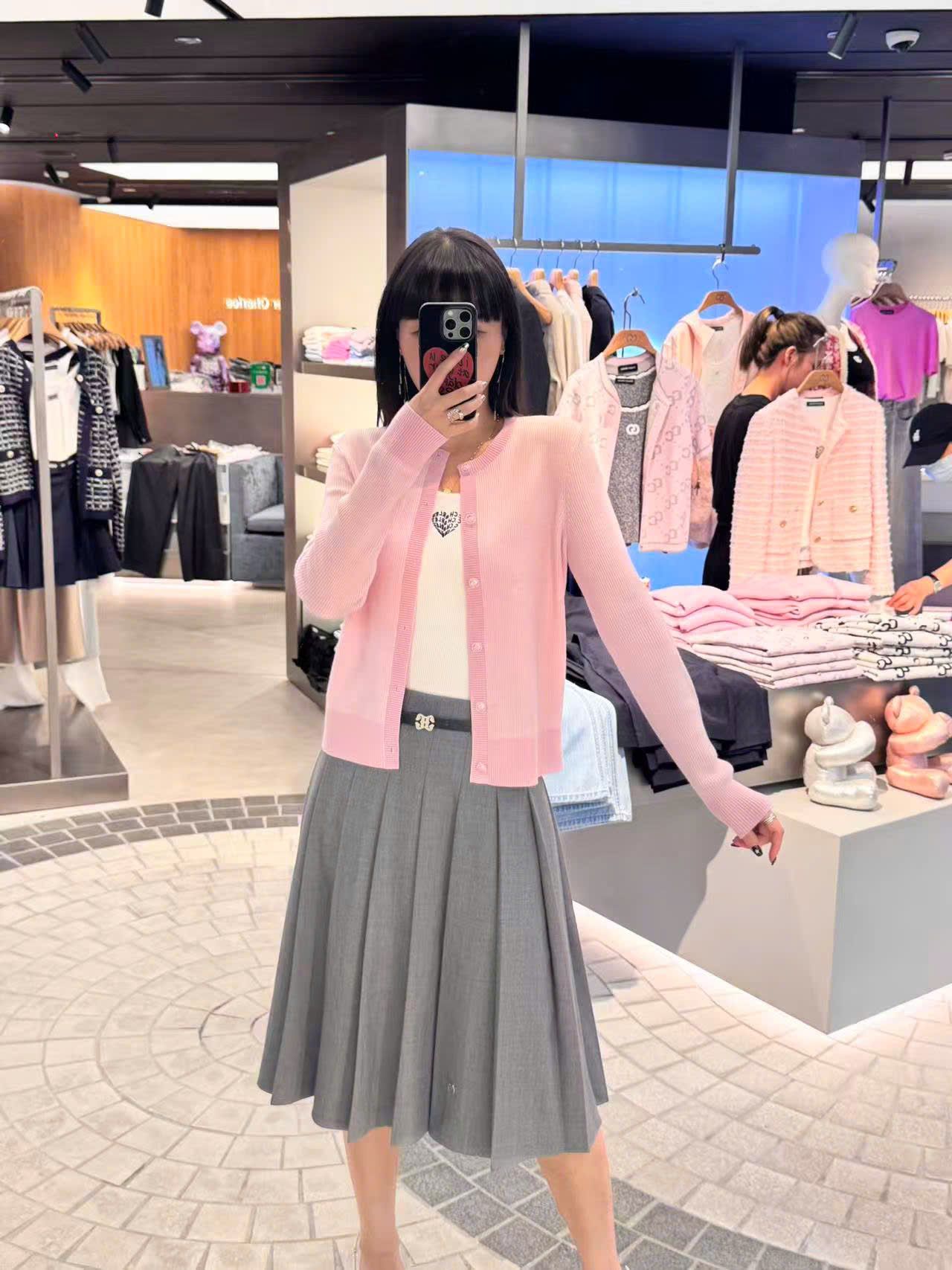  Áo CDG hồng nơ trắng 