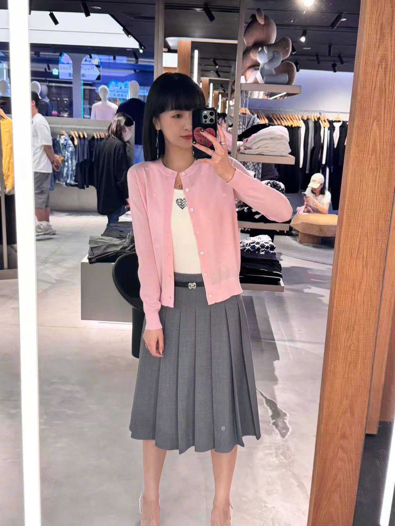  Áo CDG hồng nơ trắng 